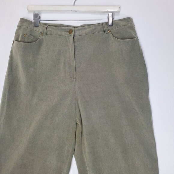 TALBOTS Womens Pants SZ L Trouser High Rise Green Stretch Legs Coastal‎ Grandma - Picture 3 of 5